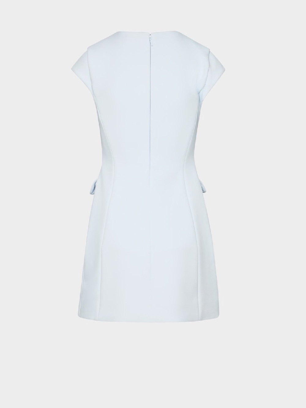 Aritiza Babaton FigureKnit Priestly Flap Pocket Mini Dress in Midday Blue NEW - Picture 3 of 9